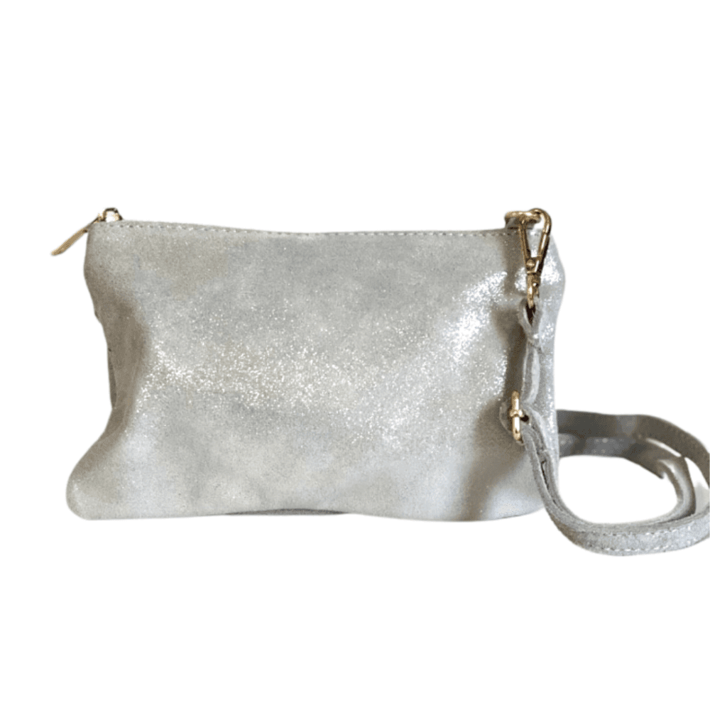 Fizz Metallic Clutch Bag Silver